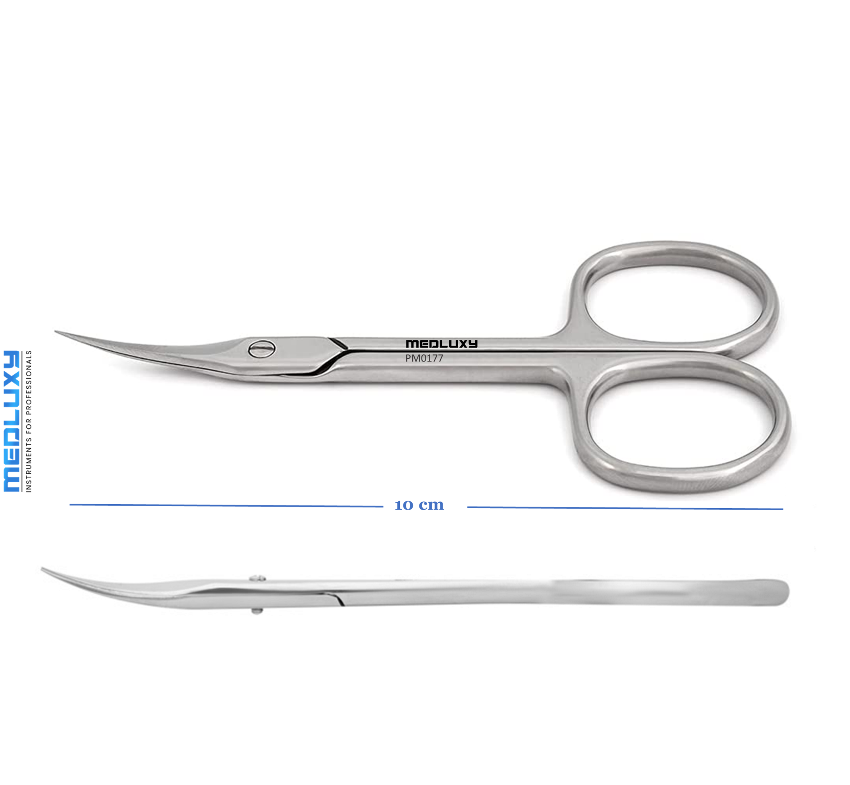 Medluxy - Nagelriemschaar - Gebogen - Spits / Scherp punt - 10 cm - PM0177